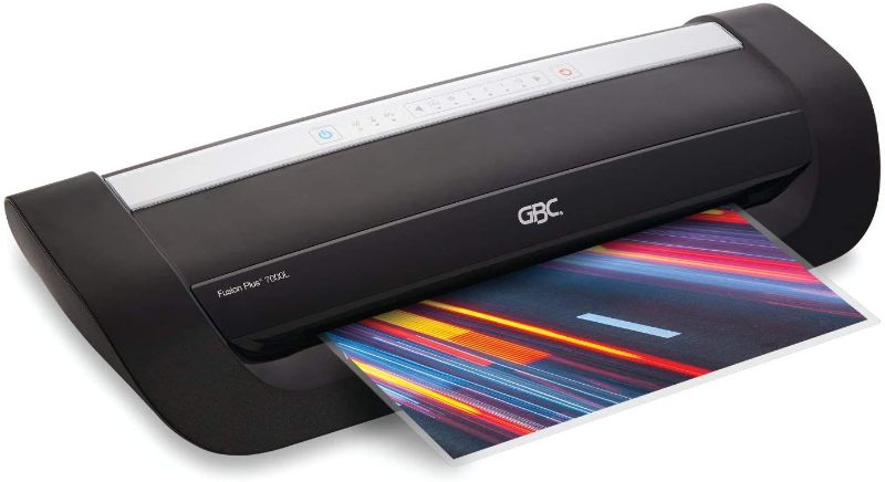 Photo 1 of GBC Thermal Laminator Machine, Fusion 7000L, 12 Inch, 1 Min Warm-Up, 3-10 Mil, with 50 EZUse Laminating Pouches