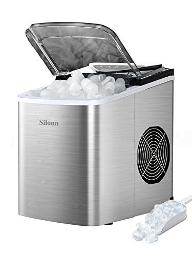 Photo 1 of Silonn SLIM01 Silver Countertop Automatic Fast Ice Maker