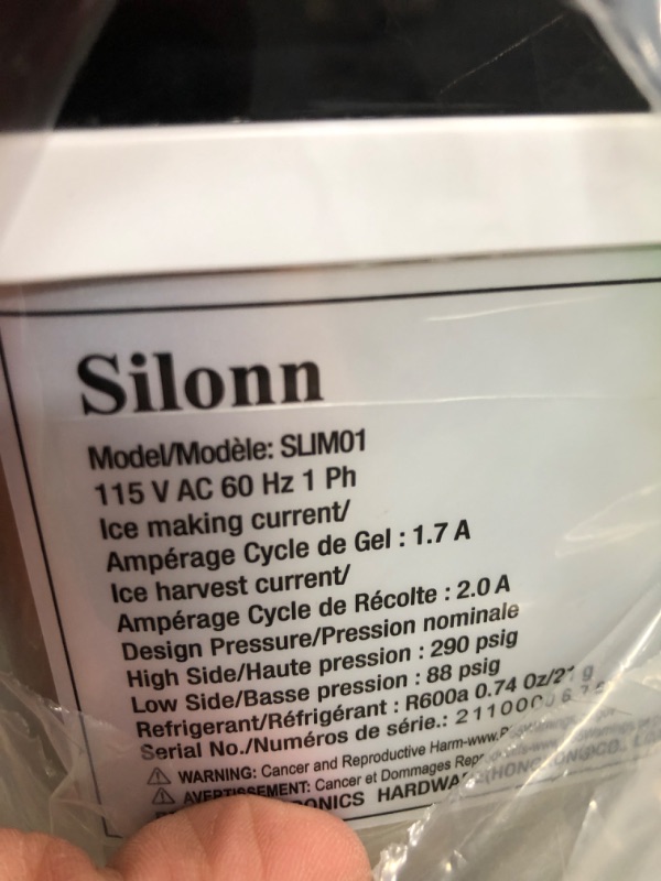 Photo 2 of Silonn SLIM01 Silver Countertop Automatic Fast Ice Maker