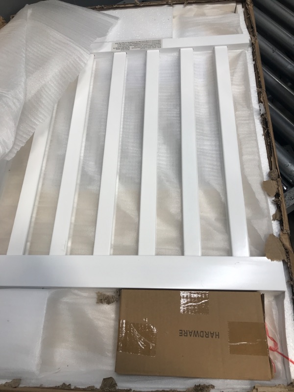 Photo 1 of Dream On Me Edgewood 4-In-1 Convertible Mini Crib In White, JPMA Certified, Non-Toxic Finish, New Zealand Pinewood, With 3 Mattress Height Settings, Included 1" Mattress Pad