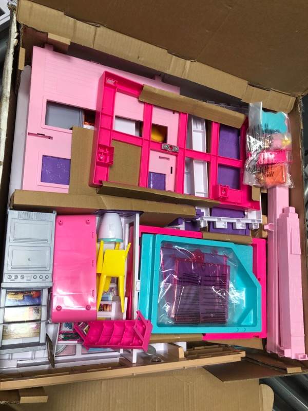 Photo 4 of *NEW PREVIOUSLY OPENED* Barbie Dreamhouse Doll House Playset Barbie House with 75+ Accesssories Wheelchair Accessible Elevator Pool, Slide and Furniture