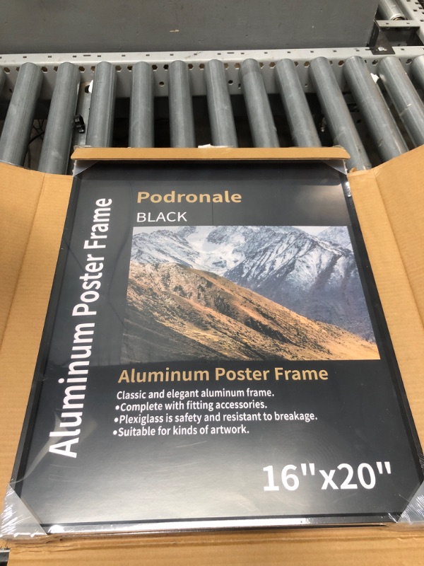 Photo 1 of 16x20 Aluminum Picture Frame - Plexiglass - Thin Edge - Black - 2 Packs - Wall Mounted - Hang Vertically & Horizontally 16"X20"-2pcs