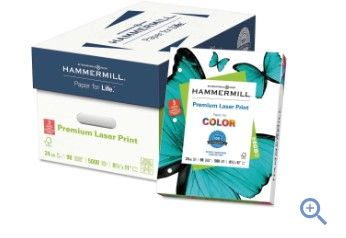 Photo 1 of Hammermill Laser Print Office Paper 3-Hole Punch 98 Brightness 24lb Ltr White 500/Rm 107681
