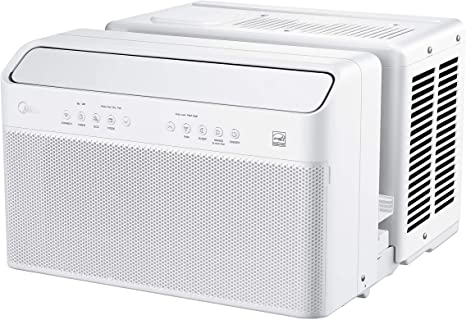 Photo 1 of Midea 8,000 BTU U-Shaped Smart Inverter Window Air Conditioner–Cools up to 350 Sq. Ft., Ultra Quiet with Open Window Flexibility, Works with Alexa/Google Assistant, 35% Energy Savings, Remote Control 21.97 x 19.17 x 13.46 inches

