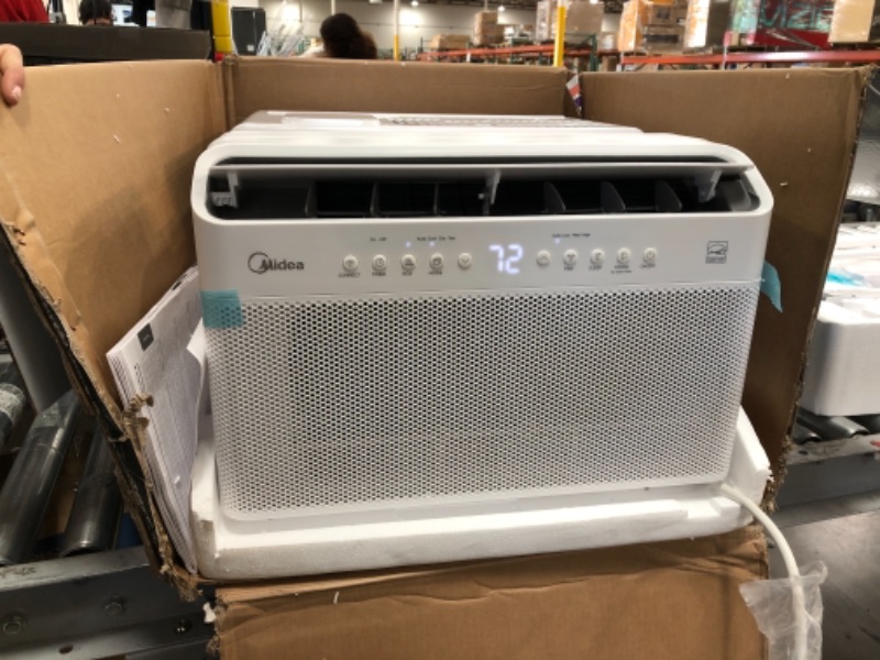 Photo 2 of Midea 8,000 BTU U-Shaped Smart Inverter Window Air Conditioner–Cools up to 350 Sq. Ft., Ultra Quiet with Open Window Flexibility, Works with Alexa/Google Assistant, 35% Energy Savings, Remote Control 21.97 x 19.17 x 13.46 inches

