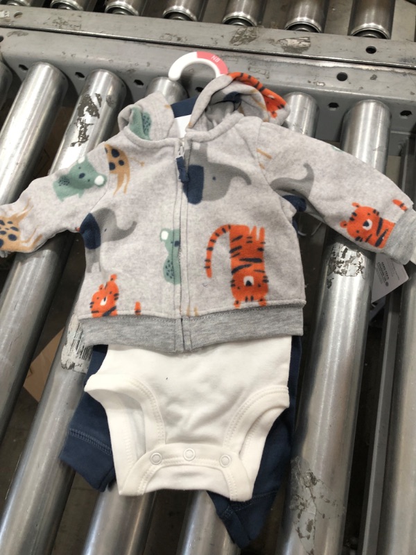 Photo 2 of Baby Boys' Safari Cardigan Top & Bottom Set - Just One You® made by carter's White/Gray/Blue
SIZE / NB
