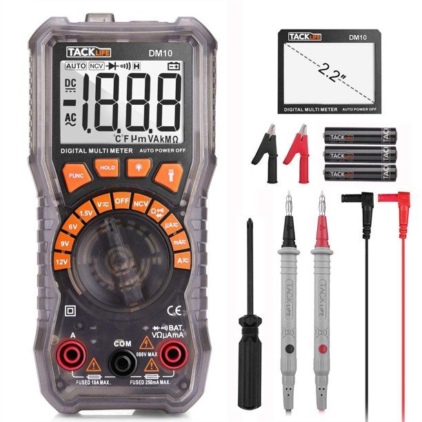 Photo 1 of TACKLIFE Digital Multimeter, Test Leads with Alligator Clip, Screwdriver-DM10
