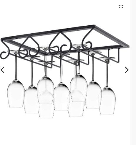 Photo 1 of 2 Wine Glass Rack, Under Cabinet Stemware Rack, Hanging Wine Glass Holder for Kitchen Bar (3 Slots 6-9 Cups)
