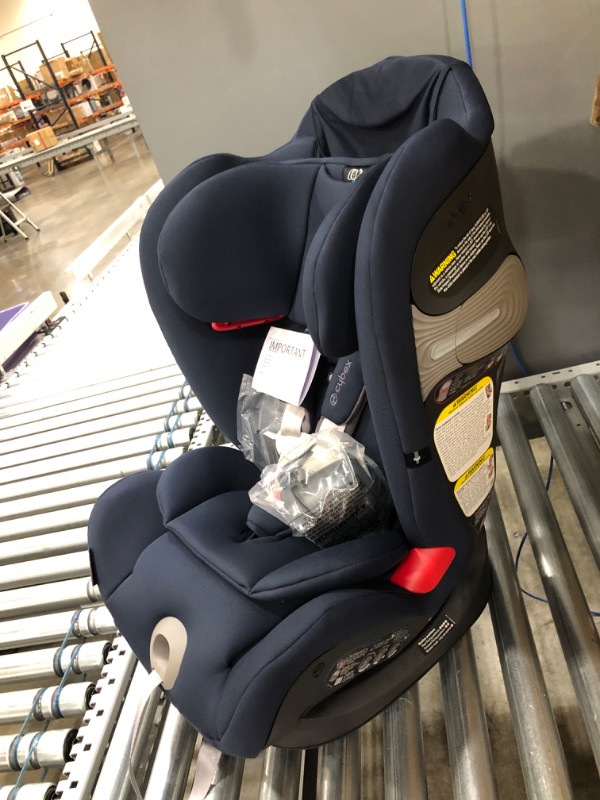 Photo 3 of Cybex Eternis S, All-in-One Convertible Car Seat, Use from Birth to 120 lbs, 12-Position Height-Adjustable Reclining Headrest, Side Impact Protection, Denim Blue
