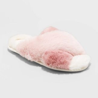 Photo 1 of 2 pack - women's Paris Crossband Fur Slippers - Stars Above - size medium 

