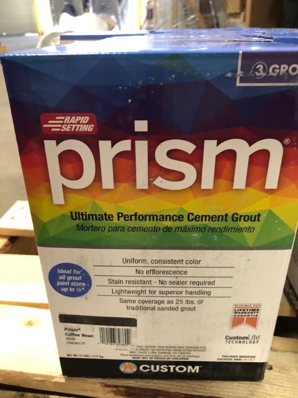 Photo 2 of 11 cases - Custom Building Products
Prism #646 Coffee Bean 17 lb. Grout