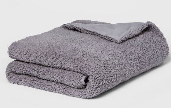 Photo 1 of 50" x 70" Sherpa Weighted Blanket with Removable Cover - Room Essentials™-12 lb 

