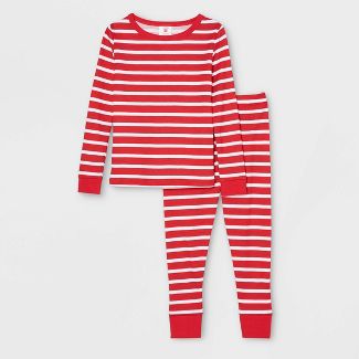 Photo 1 of 12 M - Toddler Striped 100% Cotton Tight Fit Matching Family Pajama Set - Red - 4 PACK 