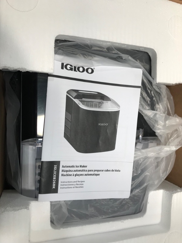 Photo 4 of Igloo Automatic Portable Electric Countertop Ice Maker Machine, 26 Pounds in 24 Hours, 9 Ice Cubes Ready in 7 minutes, With Ice Scoop and Basket, Perfect for Water Bottles, Mixed Drinks, Parties
