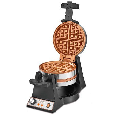 Photo 1 of Crux Double Rotating Belgian Waffle Maker with Nonstick Plates, Stainless Steel Housing and Browning Control (New Open Box)

