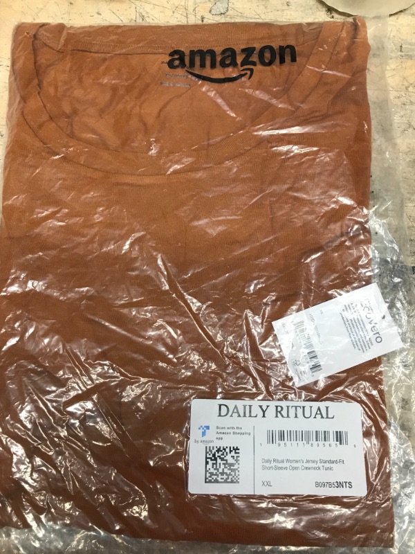 Photo 1 of Daily Ritual Women's Jersey Standard-Fit Short-Sleeve Open Crewneck Tunic XXL