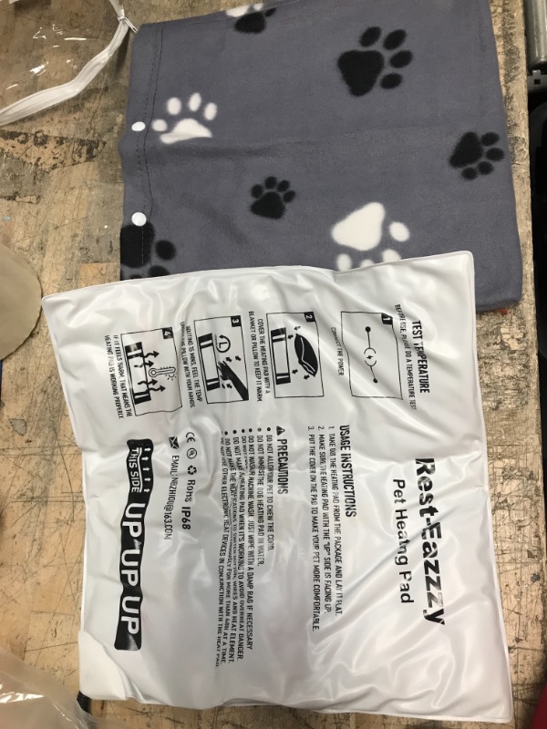 Photo 2 of *** GETS HOT *** Rest-Eazzzy Pet Heating Pad Indoor, Dog Heating Pad Mat with Removable Cover, Waterproof Heated Dog Pad for Cat Dog, NO Timer and Temp Adjustment (Grey, 14" X 14") 14" no timer grey