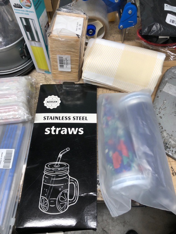 Photo 1 of 17 PIECE KITCHEN BUNDLE (PLASTIC STRAWS; METSL STRAWS; TOOTHPICKS; PANS; WHISKS; ETC)