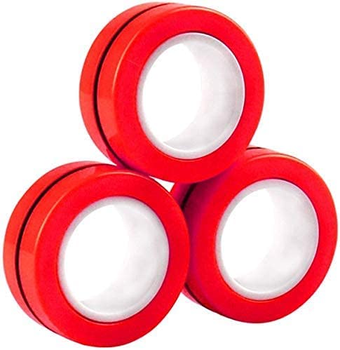 Photo 1 of AHEYE 3PCS Magnetic Rings,Idea ADHD Fidget Toys Set, Valentines Magnetic Toys, Valentines Party Favors for Man Woman Teens Kids Boys Girls Anxiety Stress Relief Valentines Day Gifts for Kids (Red)
