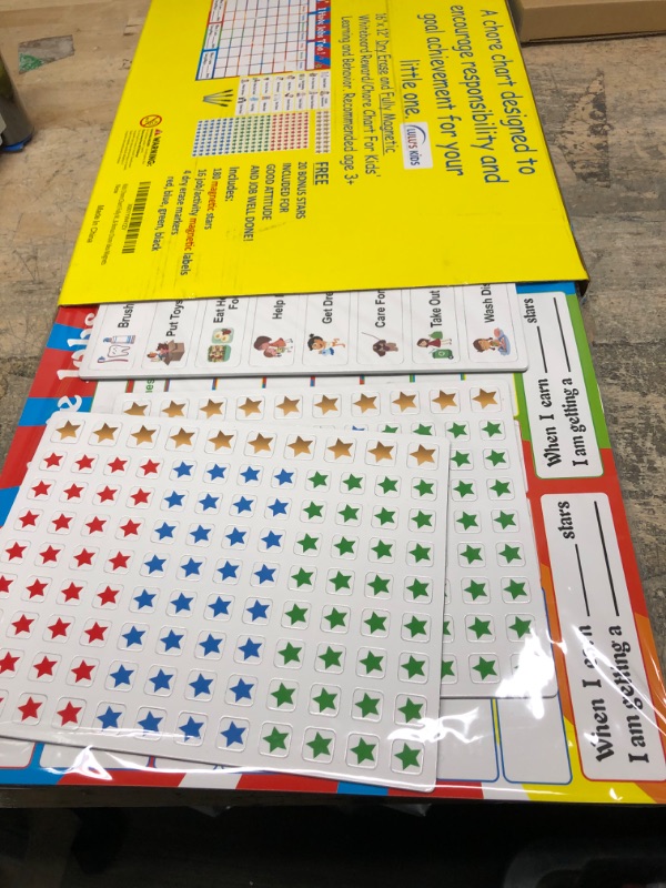 Photo 2 of Alomar Kids Chore Chart for Multiple Kids - Magnetic Dry Erase Responsibility Chart for Daily Routine Reward System - Great for 1 or Multiple Children - with Bonus Stars and Chore Ideas! - 16" x 12"