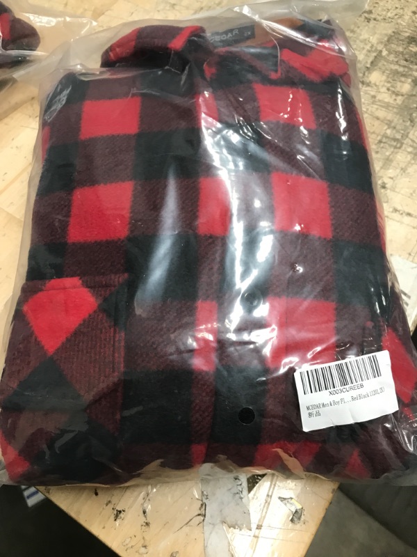 Photo 2 of MCEDAR Mens & Boys Flannel Plaid Shirts Long Sleeve Button Down with Corduroy Collar Outdoor Shirt Big and Tall
