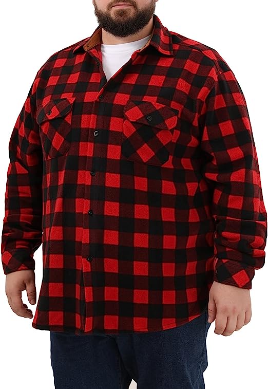 Photo 1 of MCEDAR Mens & Boys Flannel Plaid Shirts Long Sleeve Button Down with Corduroy Collar Outdoor Shirt Big and Tall
