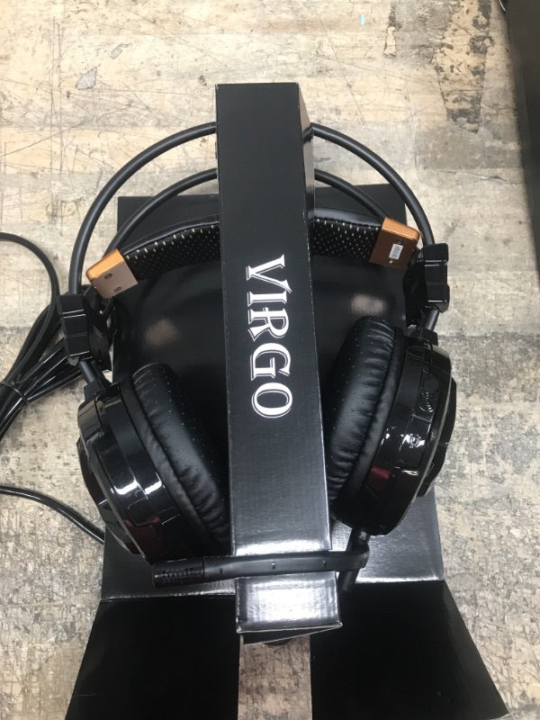 Photo 2 of *** POWERS ON *** WeIM Gaming Headset Virgo M60 (Black) - Surround Gaming Headset for PC, USB Connector, Intelligent Vibration, Voice Changer, Strong bass, Flexible Sensitive Mic, LED Illumination, Compatible with PS