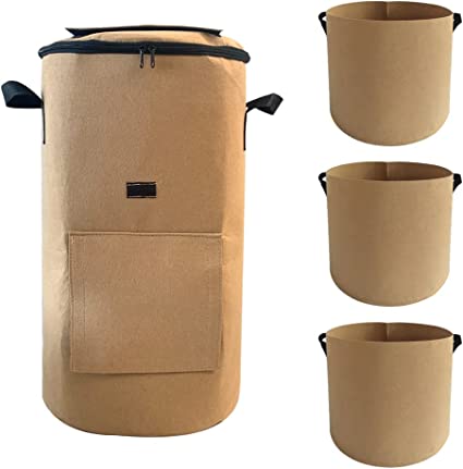 Photo 1 of *NOT exact stock photo, use for reference*
PHILOSOFIA Non-woven Fabric Composting Bag, Collapsible Yard Waste Bags, Reusable Leaf Lawn Bags with Lid&Handle (Set of 1 Compost Bag + 3 Grow Bags, All Black) (33 Gallons)
