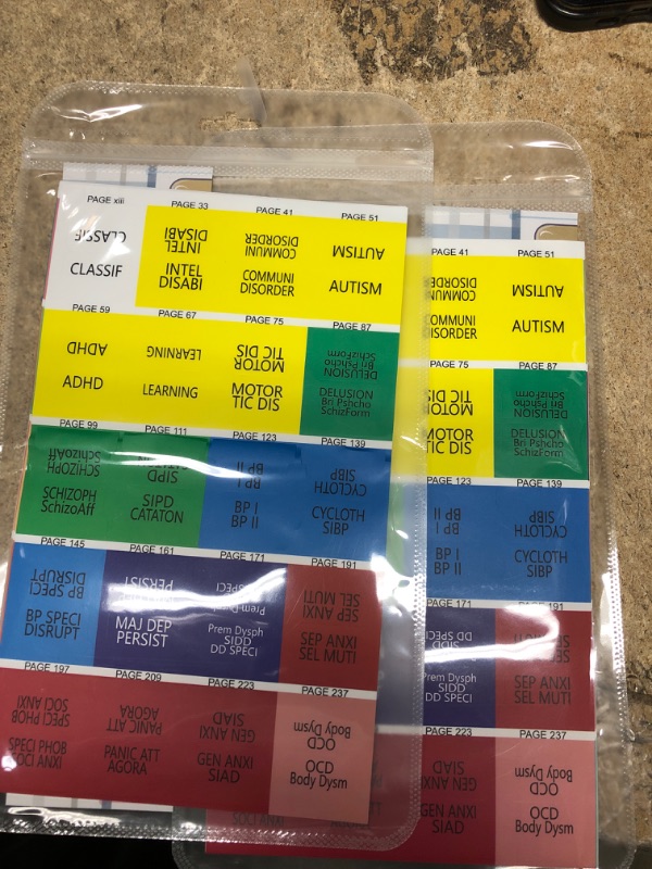 Photo 2 of 2 PCS BUNDLE
Index Tabs for DSM-5, Color-Coded DSM-5 Tabs, Laminated for Protection, 80 Tab in Total, 11 Blank Tabs, with Alignment Guide and Bookmark, Easy to Apply and Remove