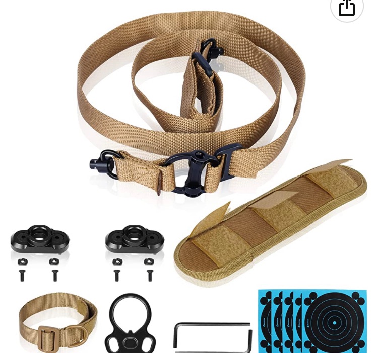 Photo 1 of 2 Point Rope -Two Point Quick Adjust with QD Rope Swivels, 2 PCS QD Rope Mount for Mlok, 6"x6" Targets 5 Pack…