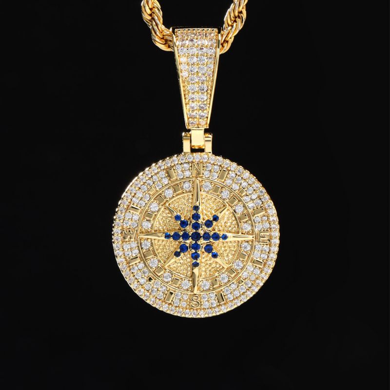 Photo 1 of Helloice Iced Compass Pendant 20"
