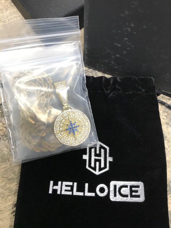 Photo 1 of Helloice Iced Compass Pendant 20"

