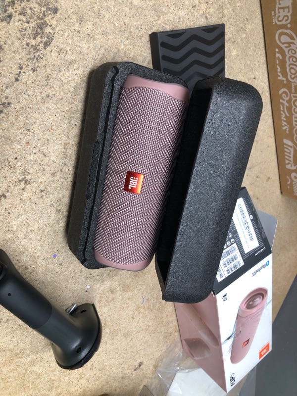 Photo 2 of JBL FLIP 5 Portable Wireless Bluetooth IPX7 Waterproof Speaker Bundle with Boomph Microfiber Cloth and USB Type-C Cable - Pink
