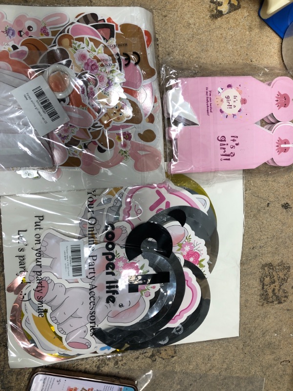 Photo 1 of 3 QTY ITS A GIRL PART DECORATIONS BUNDLE 