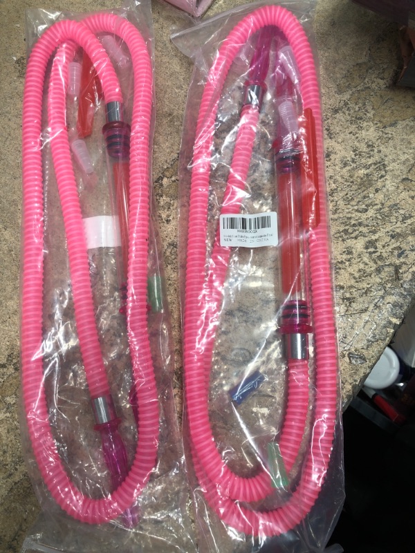 Photo 2 of *** 2 QTY *** Hookah Hose Shisha Pipe 6Ft Washable with 2 Replace Mini Ice Bag, Detachable Mouth Tip, Matte Tube, Acrylic Handle Pre-Hookah Accessories (Pink)