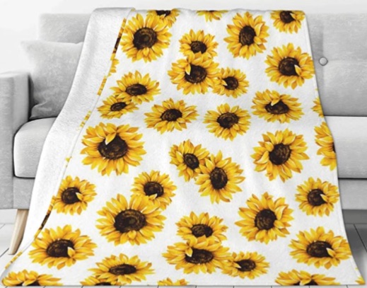 Photo 1 of 
Sunflower Floral Print Blanket Soft Fleece Warm Plush Dog Blankets Lightweight Decorative Travel Throw Blankets for Couch Sofa Bed Living Dorm Room Home Décor All Season 60"x50"