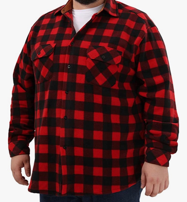 Photo 1 of MCEDAR Mens & Boys Flannel Plaid Shirts Long Sleeve Button Down with Corduroy Collar Outdoor Shirt Big and Tall 2X