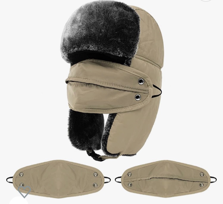 Photo 1 of ane Shine Winter Trapper Hats, Warm Ushanka Ski Hat, Faux Fur Trooper Caps, Women Russian Cap with Mask Ear Flaps