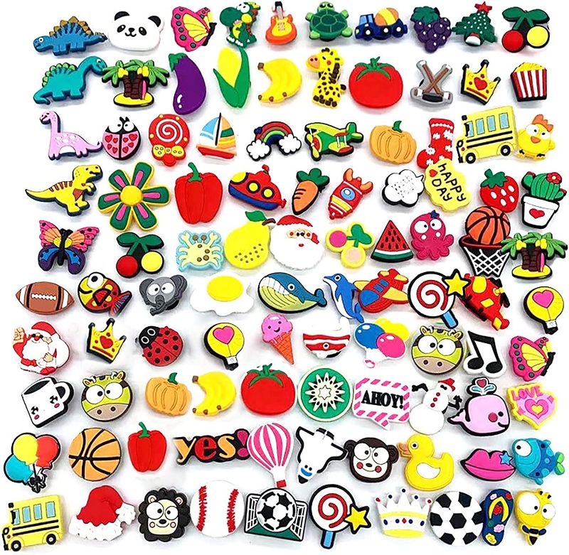 Photo 1 of Decoration Shoe Different Colorful Charms Unisex-Adult 100pcs PVC for Shoe Other Charms for Earrings Jewelry Making