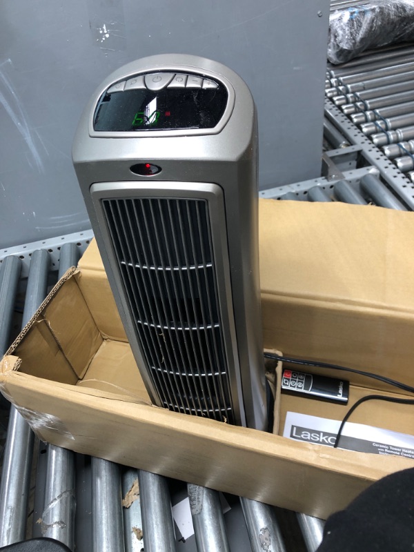 Photo 2 of Lasko 1500W Digital Ceramic Space Heater with Remote, 755320, Silver