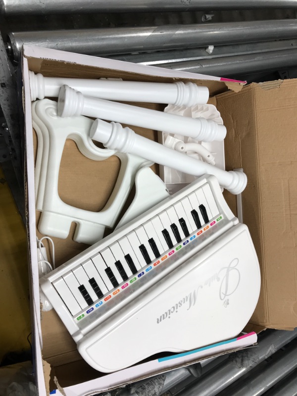 Photo 2 of (UNABLE TO TEST)Love&Mini Piano Toy Keyboard White 31 Keys for Age 2+ Year Old Girls Boys Birthday Gifts, Kids Keyboard Toy Instruments White Piano with Microphone and Stool