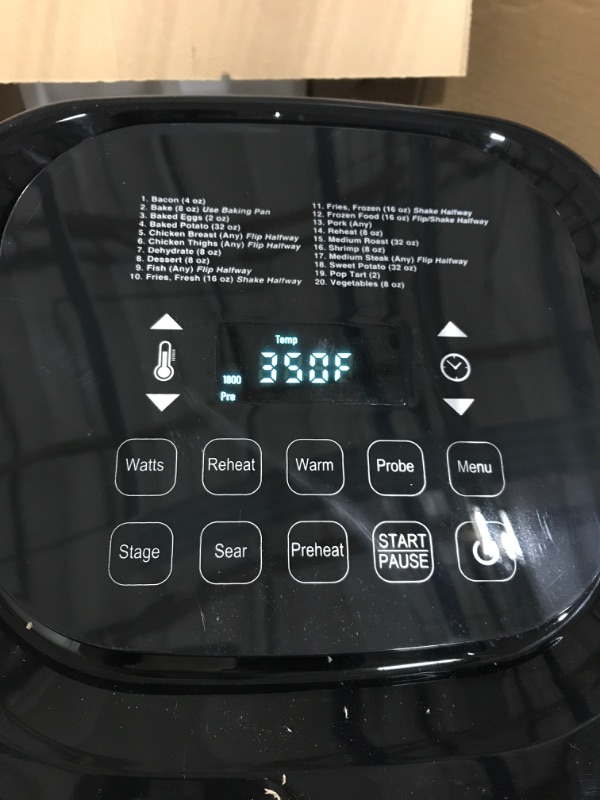 Photo 2 of ****TESTED/ TURNS ON**** Nu Wave Brio 7-in-1 Air Fryer Oven, 7.25-Qt with One-Touch Digital Controls, 50°- 400°F Temperature Controls in 5° Increments, Linear Thermal (Linear T) for Perfect Results, Black 7.25QT Brio