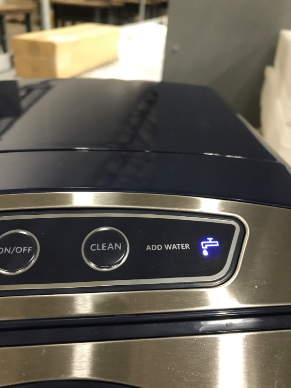 Photo 2 of ****TESTED/ TURNS ON*** Thereye Countertop Nugget Ice Maker, Pebble Ice Maker Machine, 30lbs Per Day, 2 Ways Water Refill, 3Qt Water Reservoir & Self-Cleaning, Stainless Steel Finish Ice Machine for Home Office Bar Party Blue 
