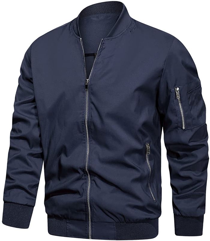 Photo 1 of BLEECKER & BROAD KALEB BOMBER JACKET NAVY BLUE SMALL