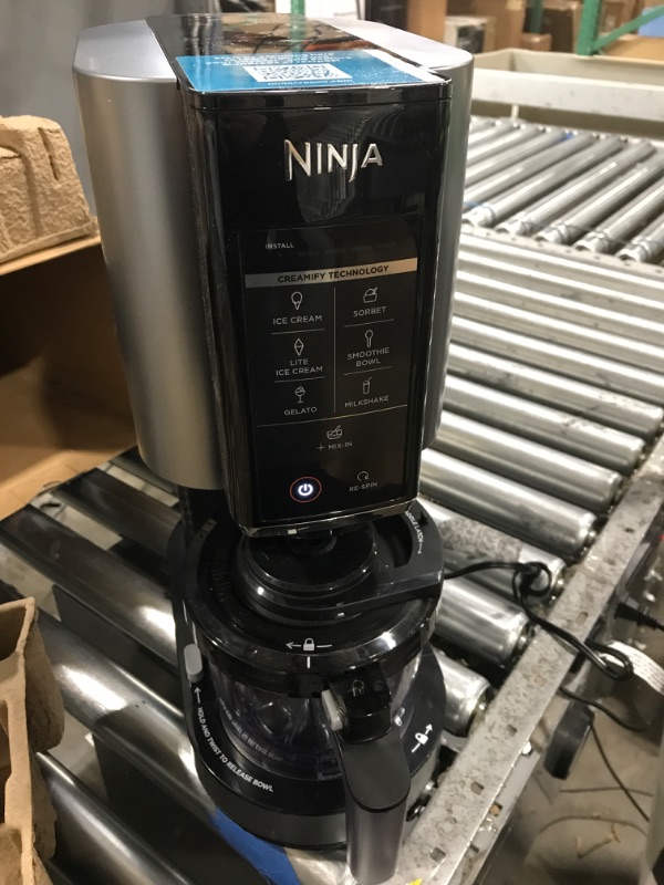 Photo 2 of ***TESTED/ TURNS ON*** Ninja NC301 CREAMi Ice Cream Maker, for Gelato, Mix-ins, Milkshakes, Sorbet, Smoothie Bowls & More, 7 One-Touch Programs, with (2) Pint Containers & Lids, Compact Size, Perfect for Kids, Silver Silver 7 Functions + (2) 16 oz. Pints