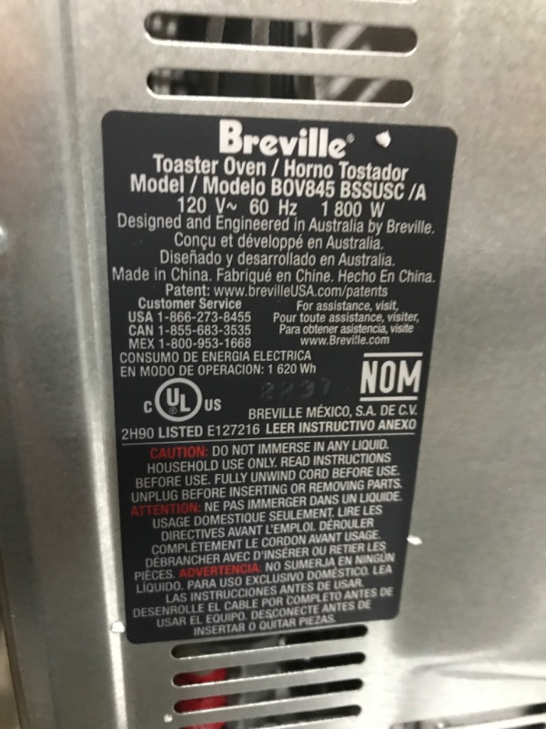 Photo 4 of ****TESTED/ TURNS ON*** Breville Smart Oven Air Fryer Pro, Brushed Stainless Steel, BOV900BSS New