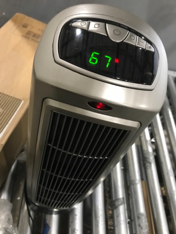 Photo 2 of ***TESTED/ TURNS ON*** Lasko Oscillating Digital Ceramic Tower Heater for Home with Adjustable Thermostat, Timer and Remote Control, 23 Inches, 1500W, Silver, 755320