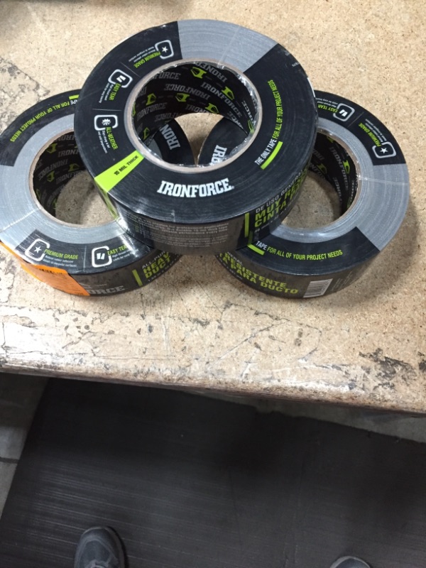 Photo 1 of 3 ROLLS OF IRONFORCE
1.89 in. x 35 yd. All-Purpose Heavy-Duty Duct Tape in Gray