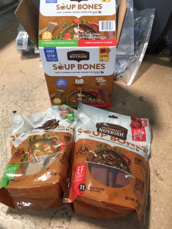 Photo 2 of ***NON-REFUNDABLE***
BEST BY 2/26/22
Rachael R/ay Nutrish Soup Bone Dog Treat Variety Pack, Beef & Chicken (22 ct.)
