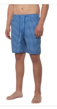 Photo 1 of Gingham Volley Swim Shorts - Built-in Briefs (for Men) - MIDNIGHT BLUE (M )
